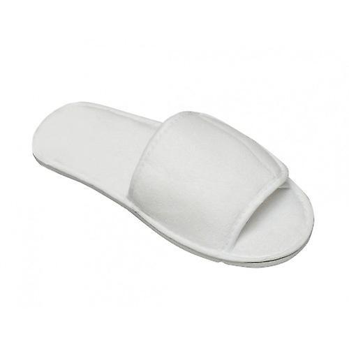 Towel City Adults Unisex Open Toe Slippers White 4-7