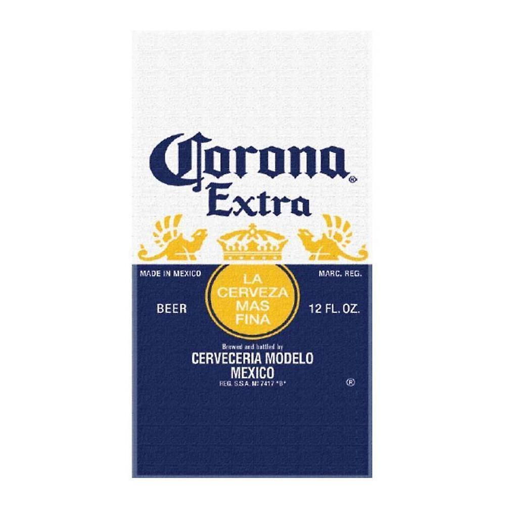 Beers Corona Extra Beer Label Beach Towel Blue