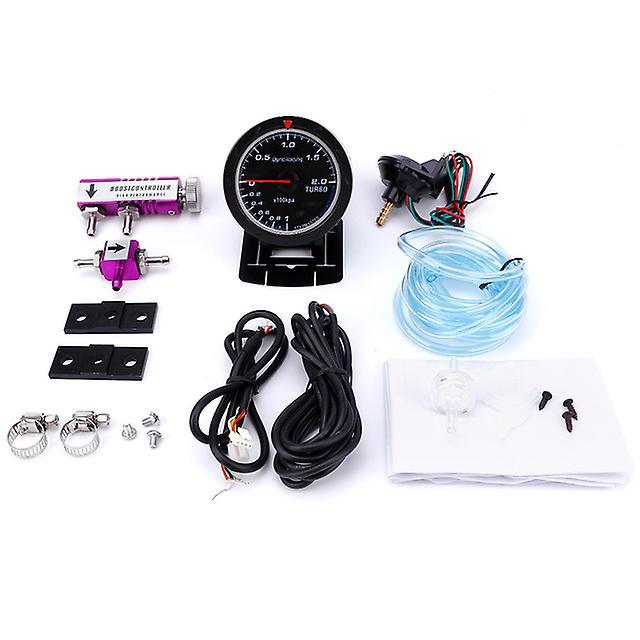 Gauges 60mm Car Turbo Boost Gauge + Adjustable Turbo Boost Controller Kit 1-30 Psi In-cabin Car Gauge Car Meter with Purple Controll