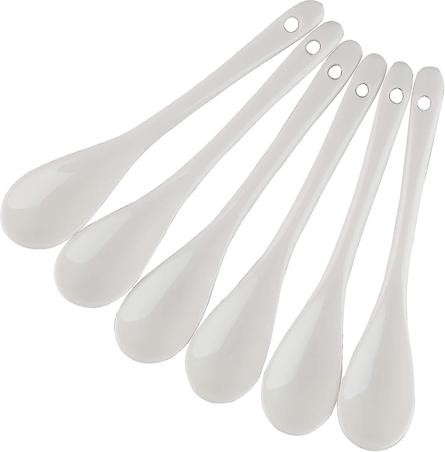 Porcelain Egg Spoons For Soft-boiled Eggs Coffee Tea Desserts Ceramic Spoon Set Of 6 (egg Spoons 6) - Snngv