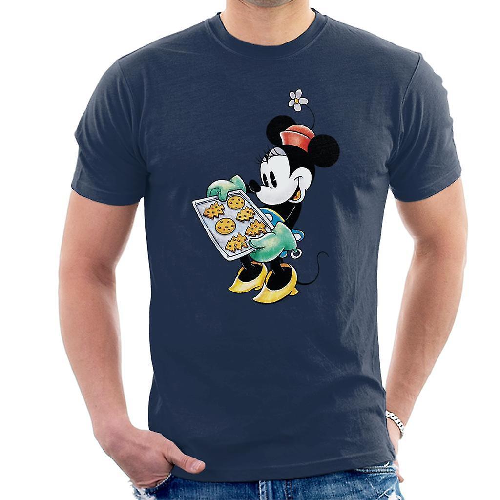 Disney Christmas Minnie Mouse Festive Baking Men's T-Shirt Navy Blue X-Large