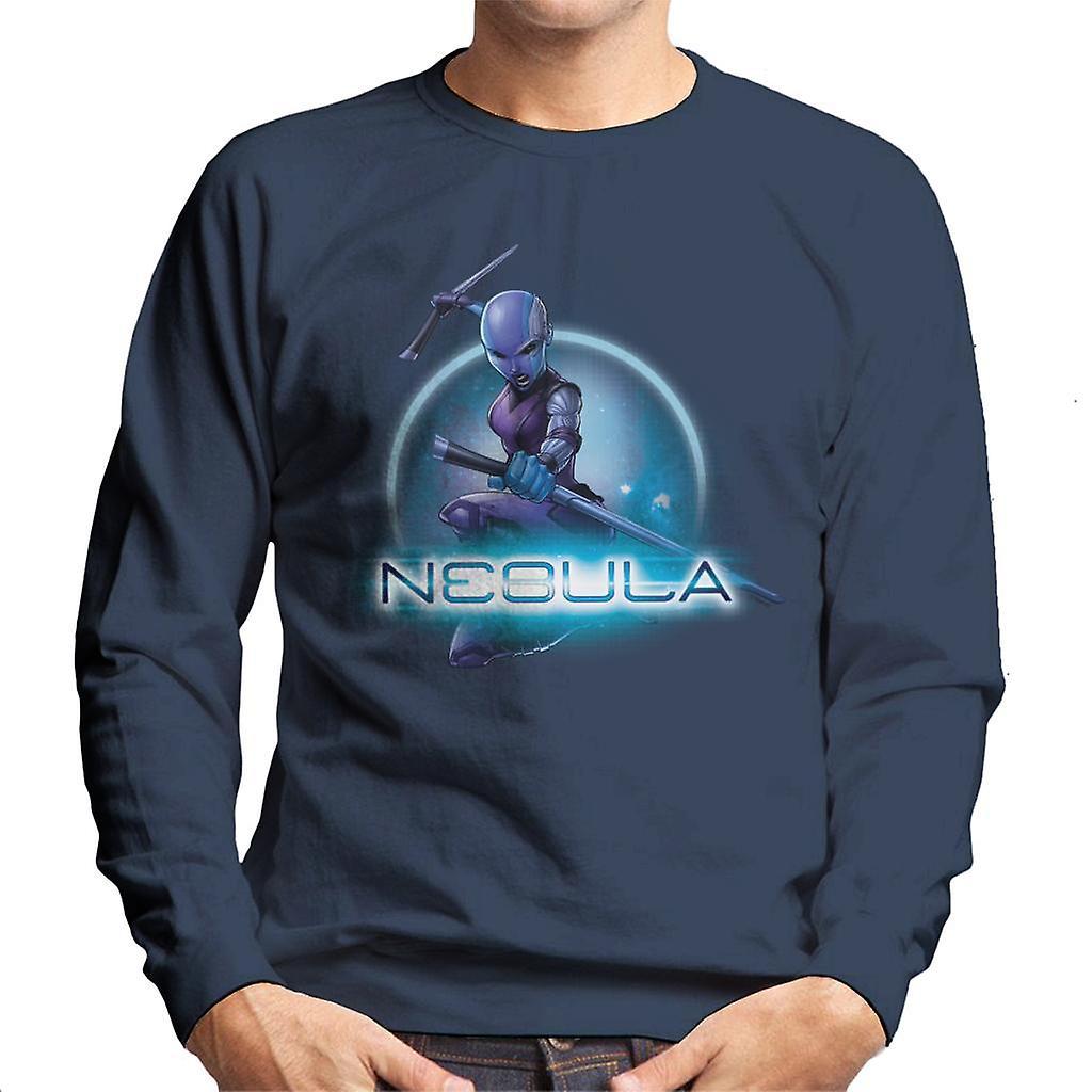 Marvel Guardians Of The Galaxy Nebula Batons Pose Men's Sweatshirt Navy Blue Medium