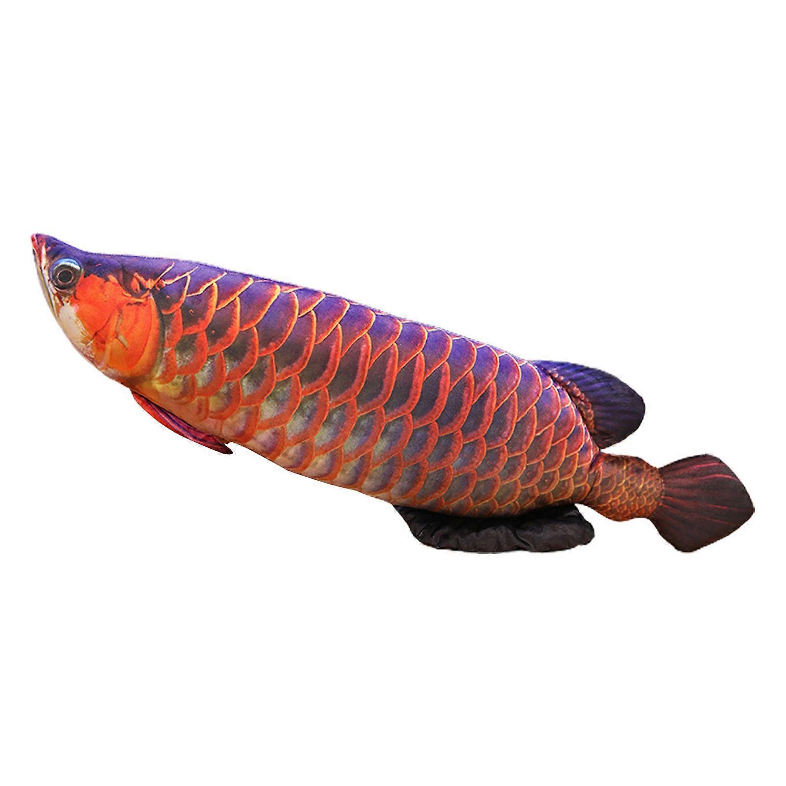 Hislaves Fish Soft Back Cushion Golden Arowana Red Carp Doll Plushies Companion Sleep Pillow Stuffed Sea Animal Simulation Fish Plush Toy Purple 60 cm