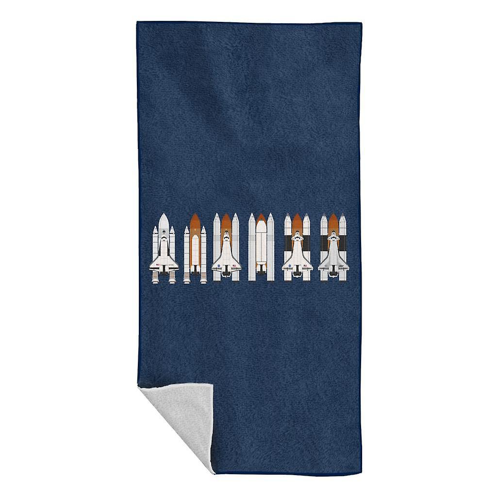 NASA Space Shuttle Program Beach Towel Navy Blue 70 x 140cm