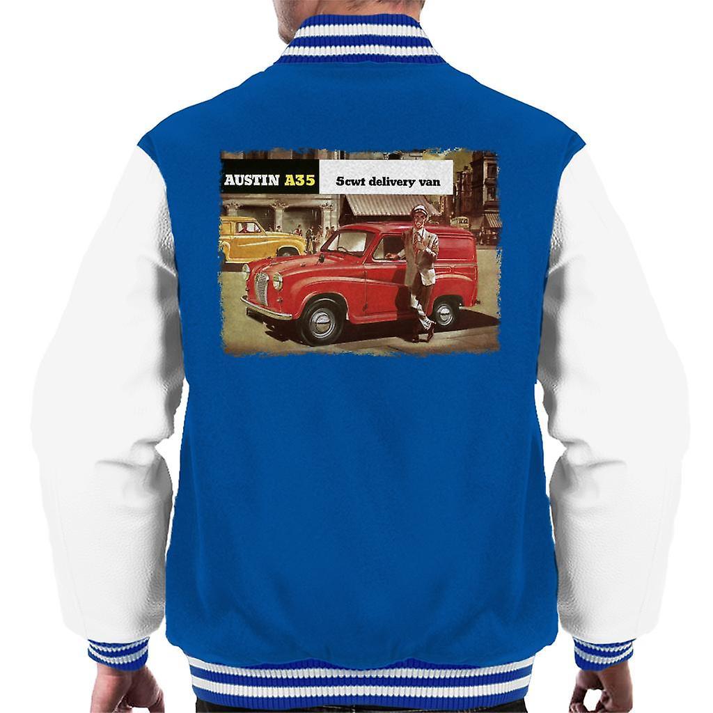 Austin A35 5cwt Delivery Van British Motor Heritage Men's Varsity Jacket Royal/White Small