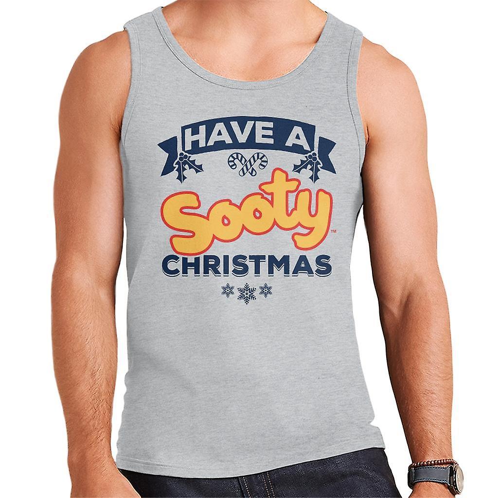 Sooty Christmas Have A Sooty Christmas Blue Banner Design Men's Vest Heather Grey Large