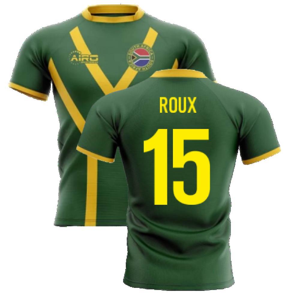 Airo Sportswear 2023-2024 South Africa Springboks Flag Concept Rugby Shirt (Roux 15) Green XL 46-48 inch Chest (112-124cm)