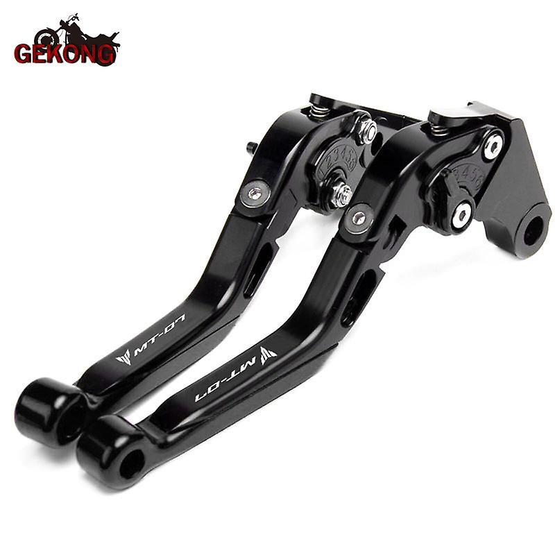 Jhshop Motorcycle Adjustable Folding Extendable Brake Clutch Levers For Yamaha Mt-07 Mt 07  Mt07 Fz07 Fz-07 2014-2023 Black