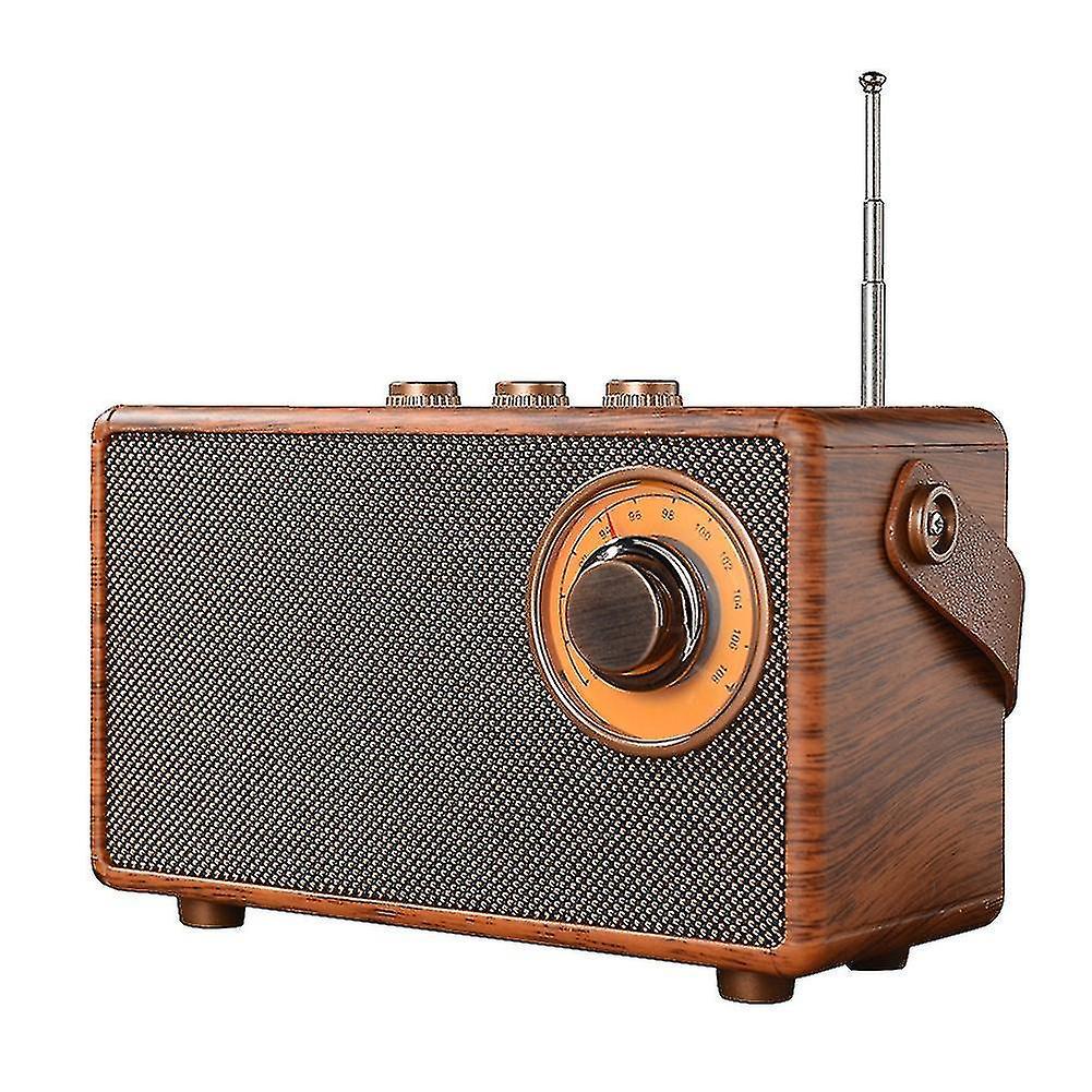 Snngv Retro Fm Radio Portable Wooden Bluetooth Radio Bass Speaker Handsfree Mp3 Player Support Usb/tf Car