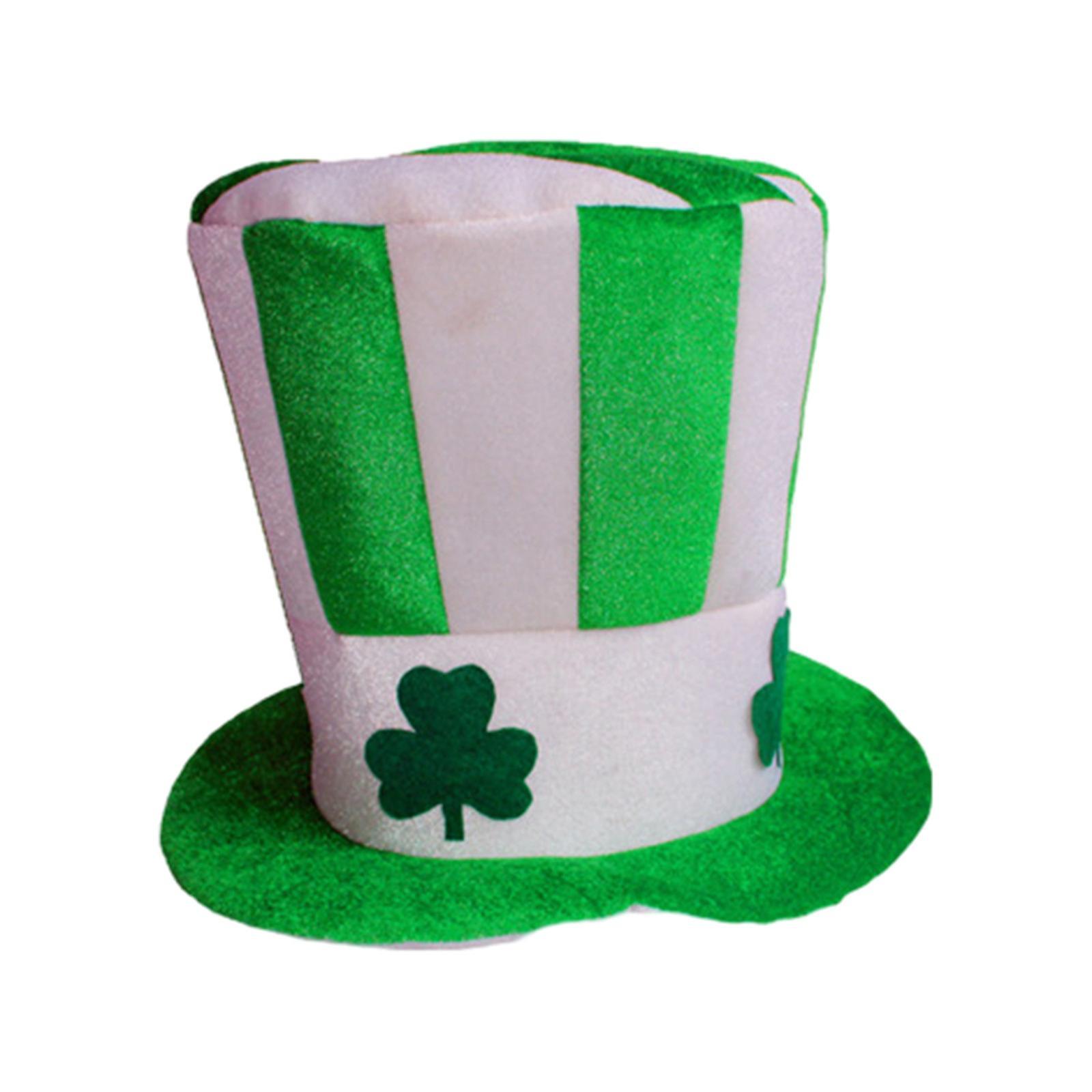 unbrand St Patricks Day Hats Men Women St Patrick's Day Green Velvet Top Hat Green St. Patricks Day Party Accessories Green Christmas Tree Topper H...