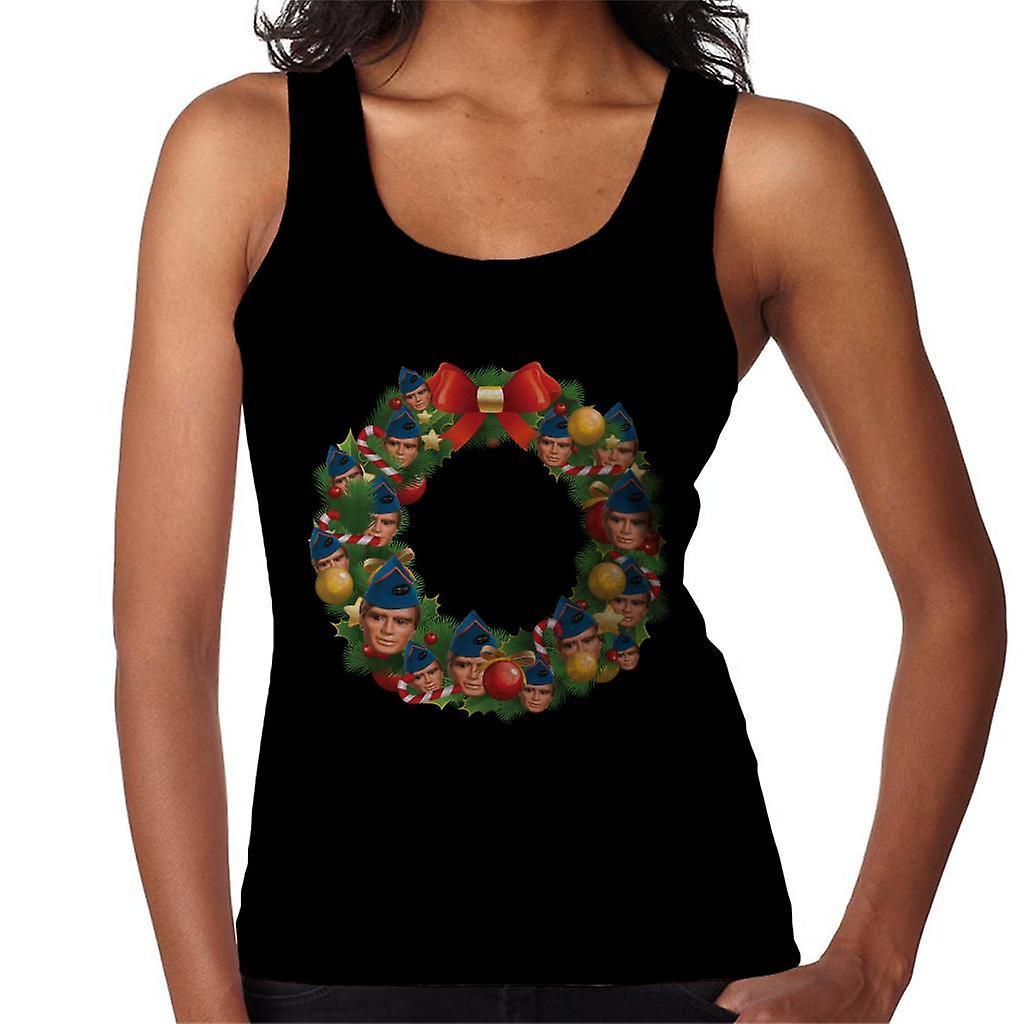 Thunderbirds Christmas Wreath Multiface Gordon Women's Vest Black Small