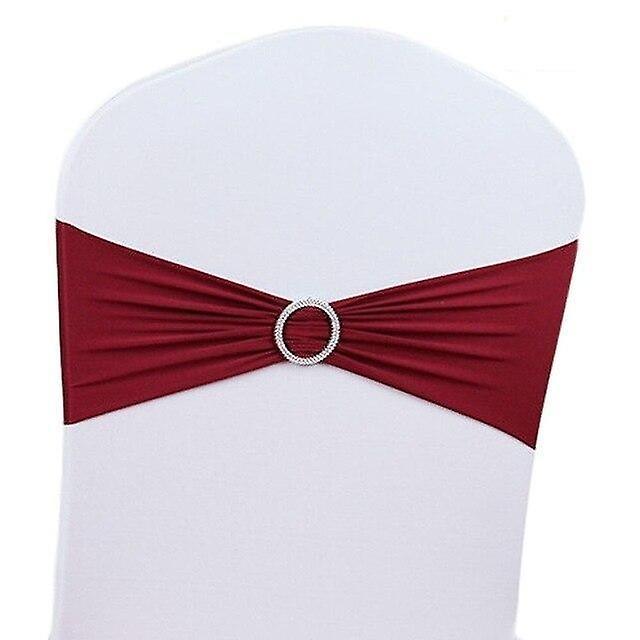 Slowmoose Sash Bands And Elastic Bows Chair Cover White