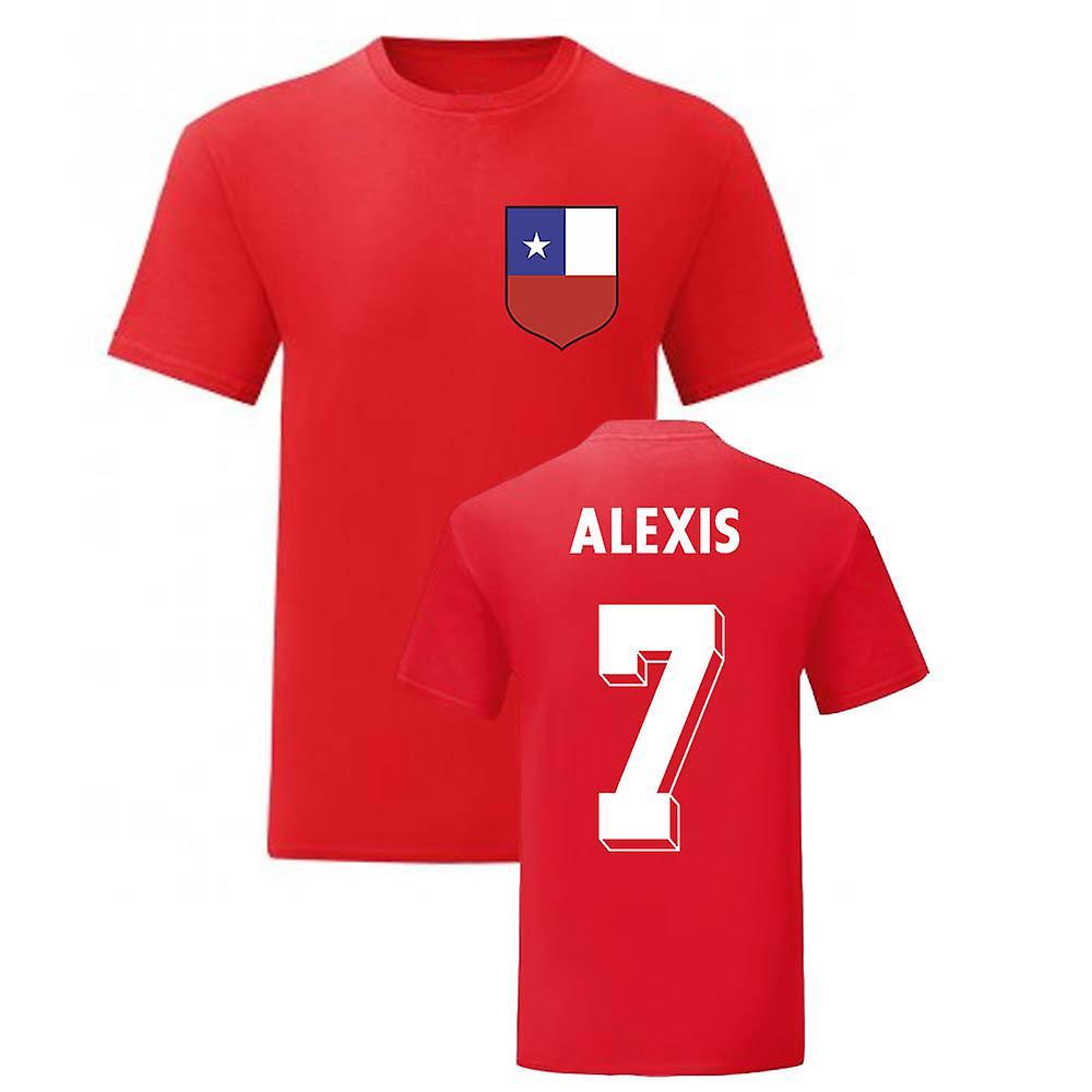 UKSoccerShop Alexis Sanchez Chile National Hero Tee (Red) Medium (38-40 inch)