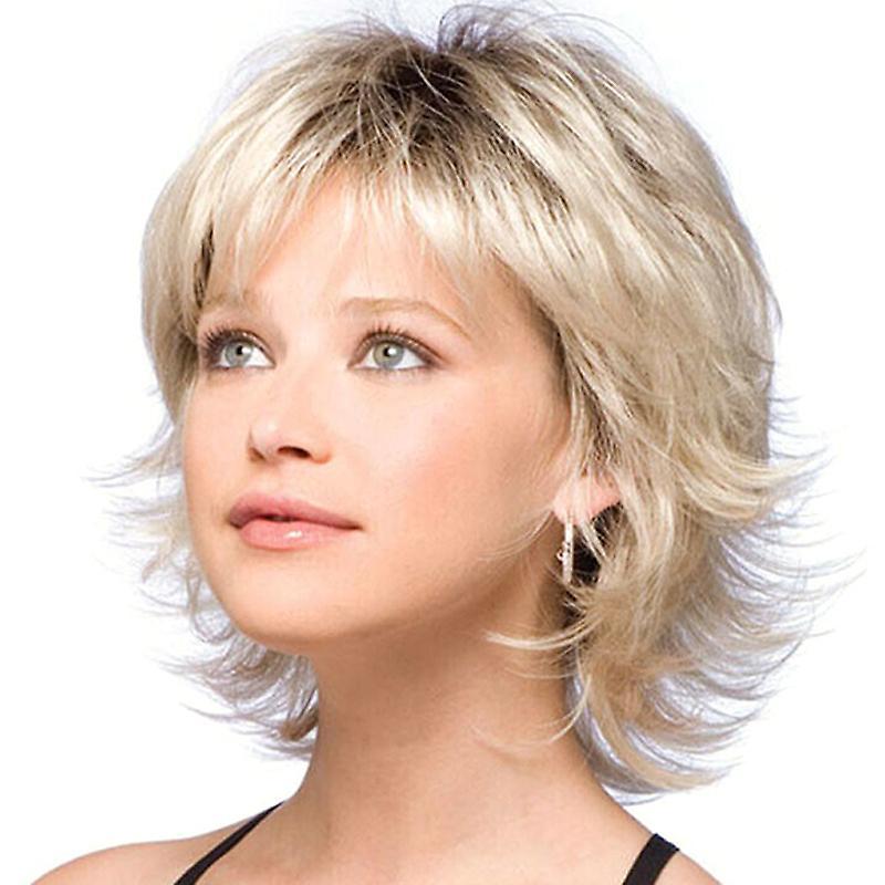 Varychmoo Women Natural Short Curly Wig Blonde Pixie Cut Wavy Bob Style Hair Cosplay Full Wigs