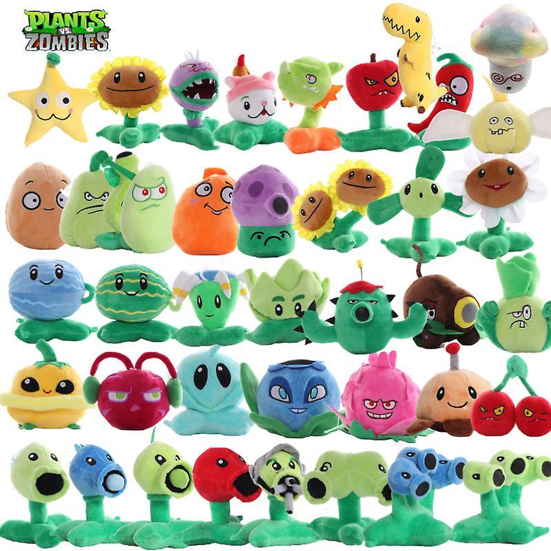 Htclv New Plants Vs Zombies 15-20cm Plush Toys Cartoon Anime Doll Peashooter Cherry Bomb Wall-nut Sunflower Squash Split Pea Kids Gift YR-B22