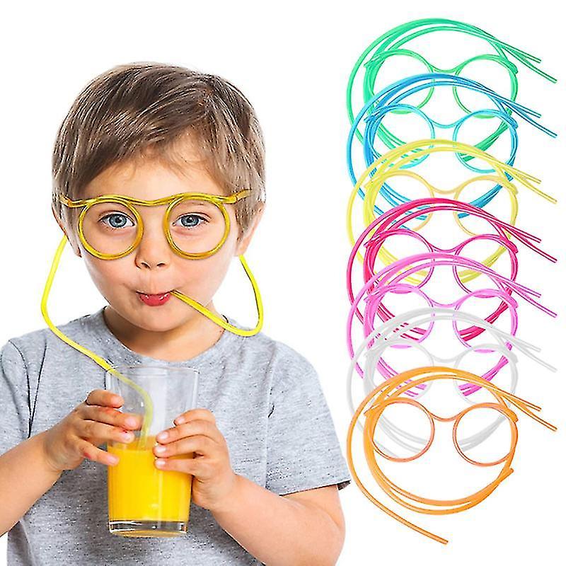 Snniv Straw Glasses Funny Soft Pvc Glasses Flexible Drinking Straws Kids Party Supplies Bar Supplies Accessories Creativity Toy Transparent