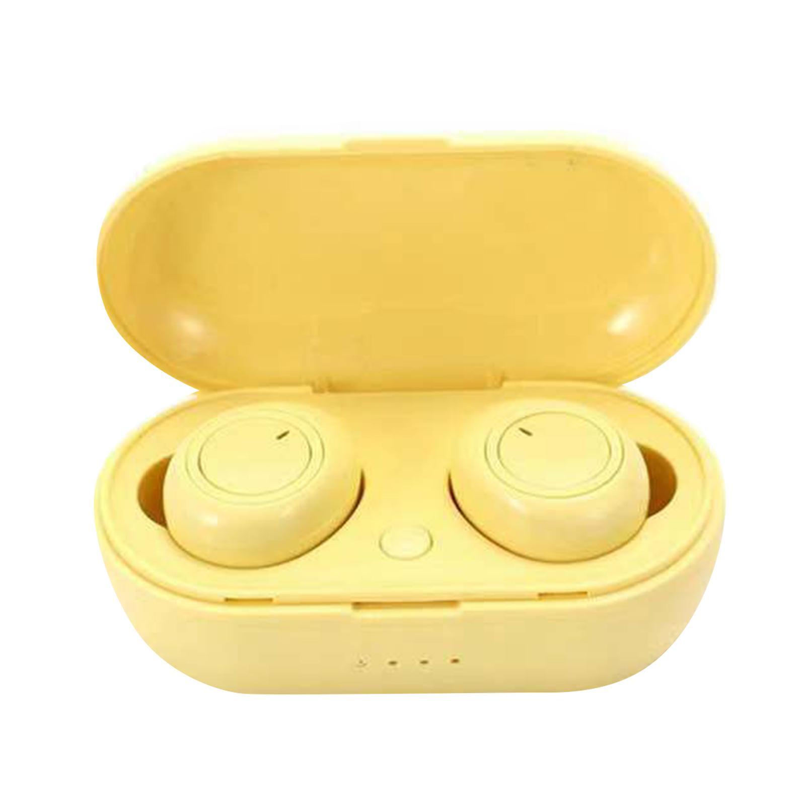 Fiauli Y50 Wireless Earphones Bluetooth 5.0 Mini In-ear Stereo Music Headset for Running Yellow