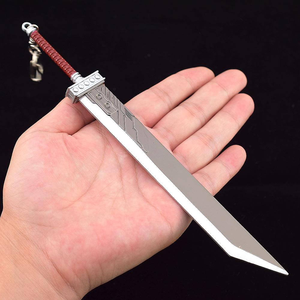 Dinoply Final Fantasy Weapon Cloud Strife Buster Sword 22cm Metal Anime Game Samurai Sword Uncut Blade Weapon Model Gifts Toys For Boys Cloud Sword