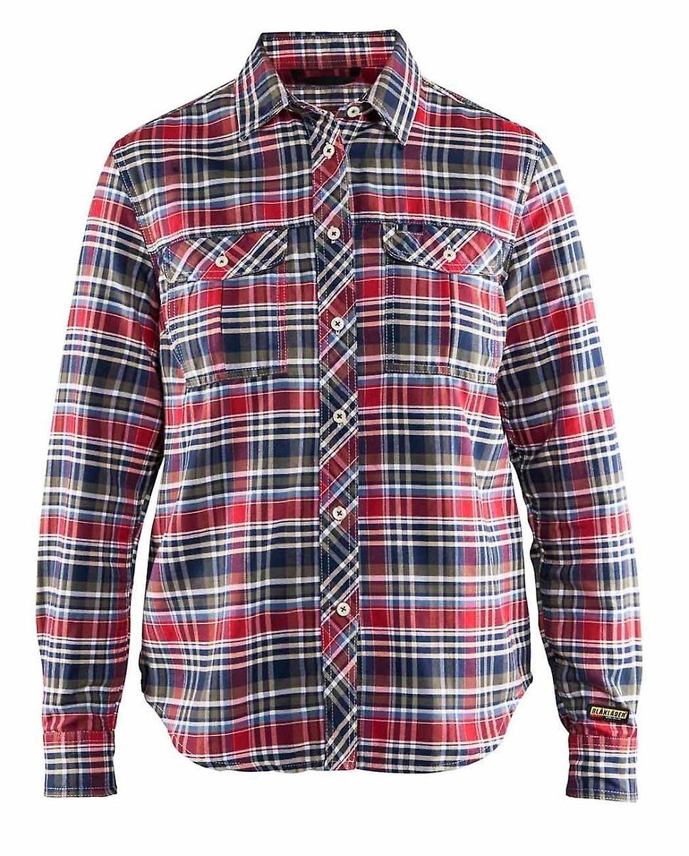 Blaklader 3209 ladies flannel shirt - womens (32091137) Navy blue/red S