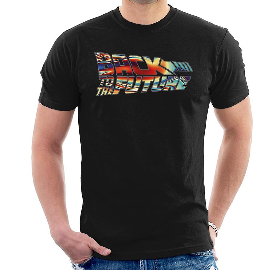 Back to the Future Psychedelic Logo Men's T-Shirt Black Small