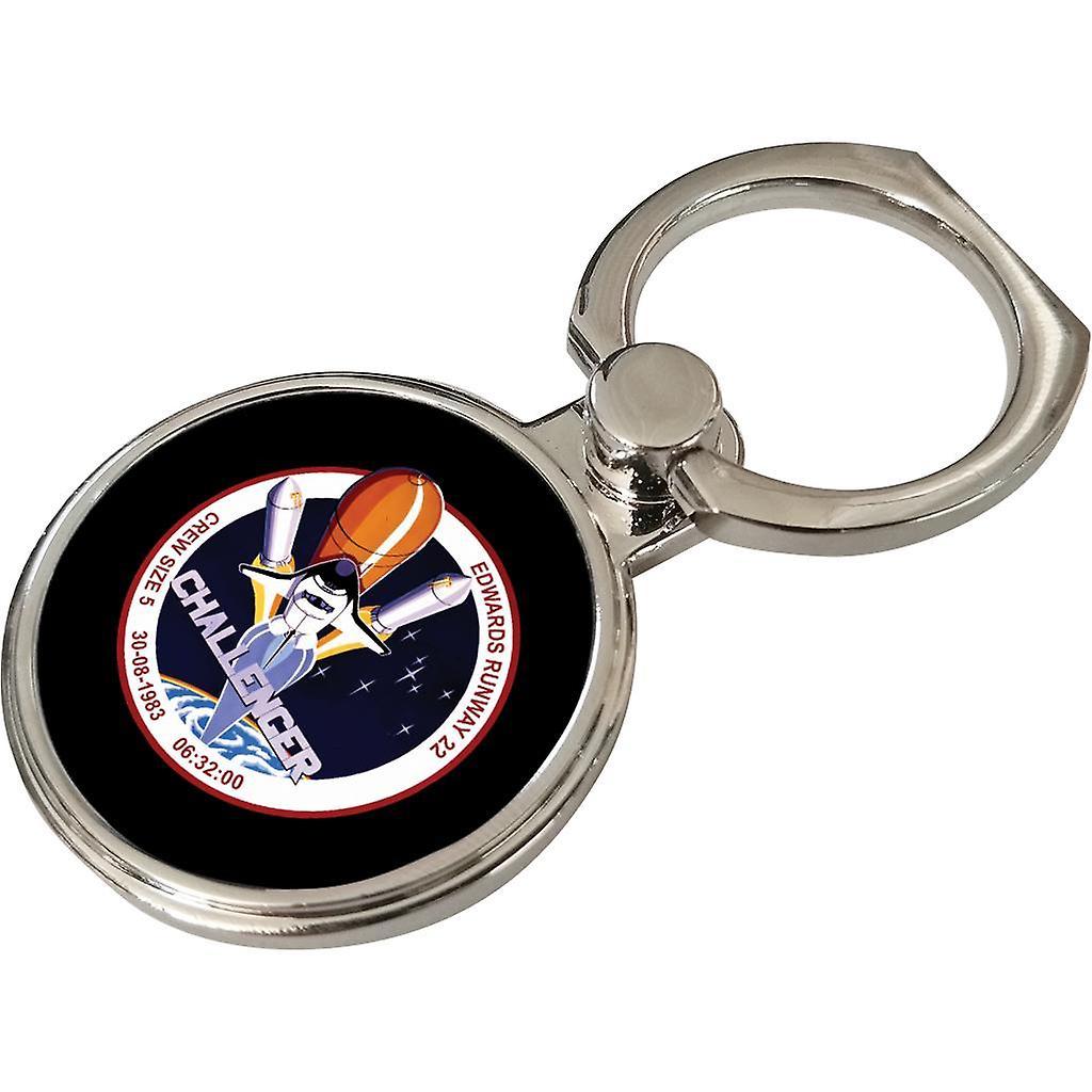 NASA STS 8 Challenger Mission Badge Phone Ring Black 3.5cm x 4.5cm