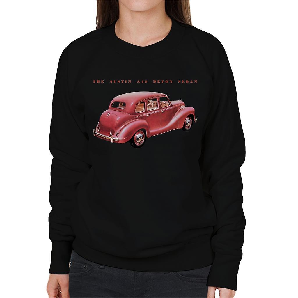 Austin A40 Devon Sedan British Motor Heritage Women's Sweatshirt Black Small