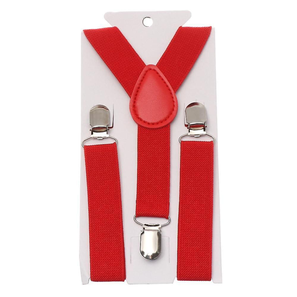 Slowmoose Adjustable Elastic Suspenders With Bow Tie For And style 2-red