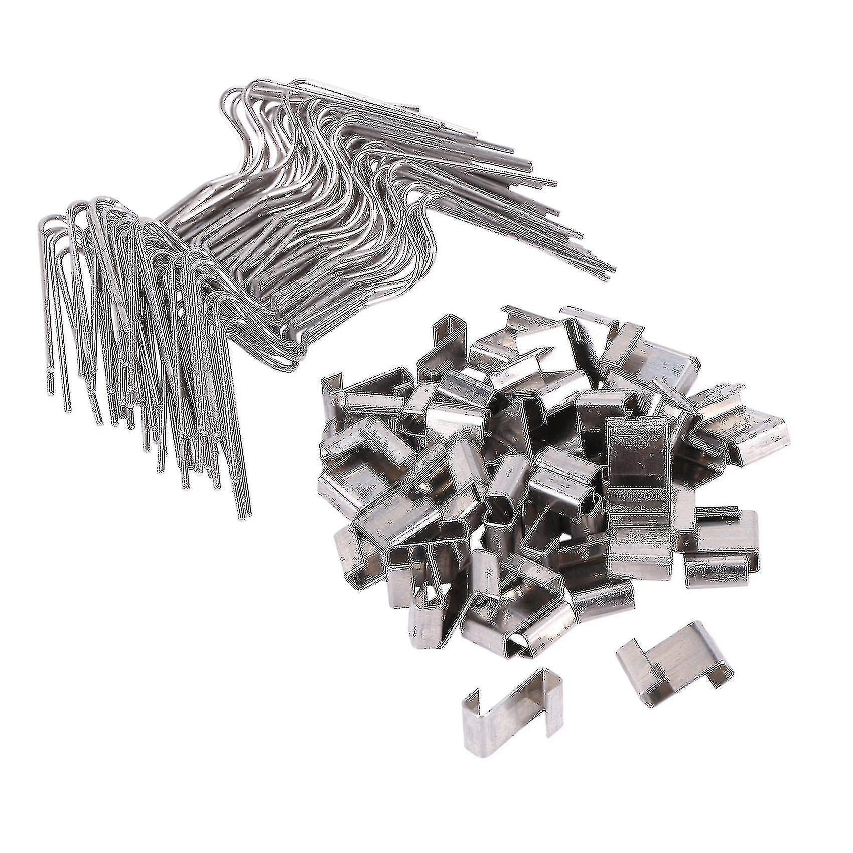 Cryin 100 Pcs Stainless Steel Greenhouse Glass Pane Fixing Clips