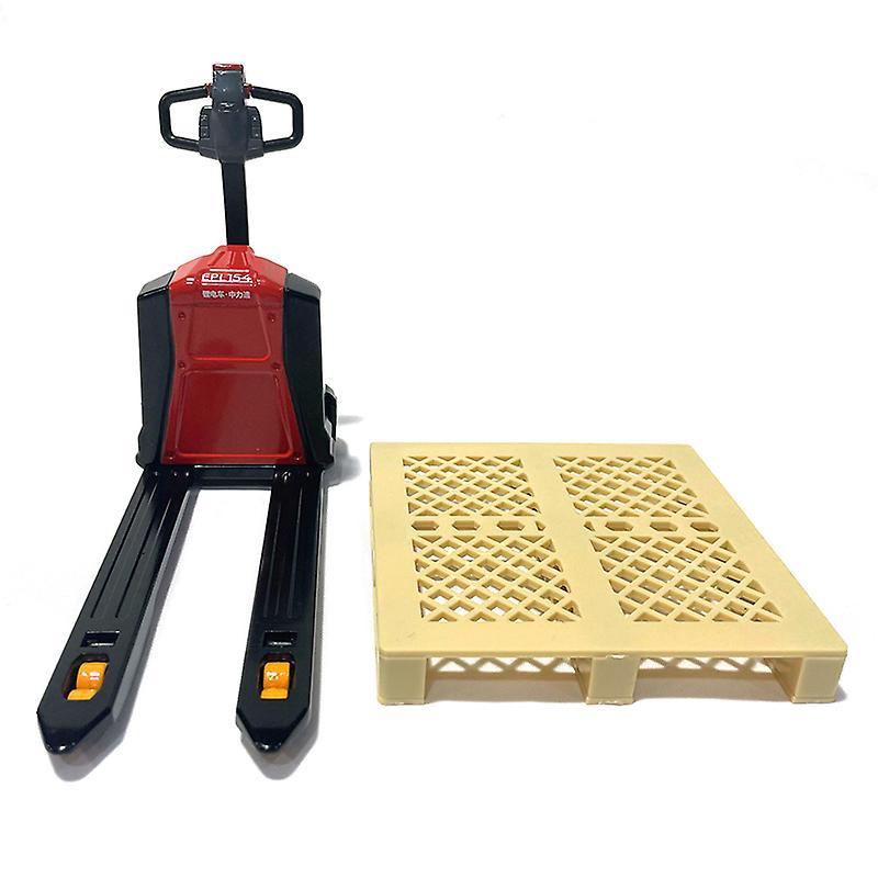 Dinoply 1:10 Cattle Electric Hand Push Hydraulic Pallet Truck Forklift Model Cattle Pallet Truck Static Alloy Model