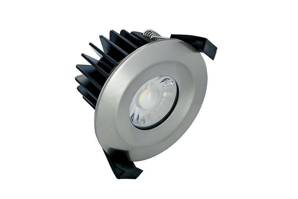 Integral Lighting LED IP65 Fire Rated Downlight Recessed Spotlight 6W 3000K 430lm Dimmable bezel Satin Nickel IP65