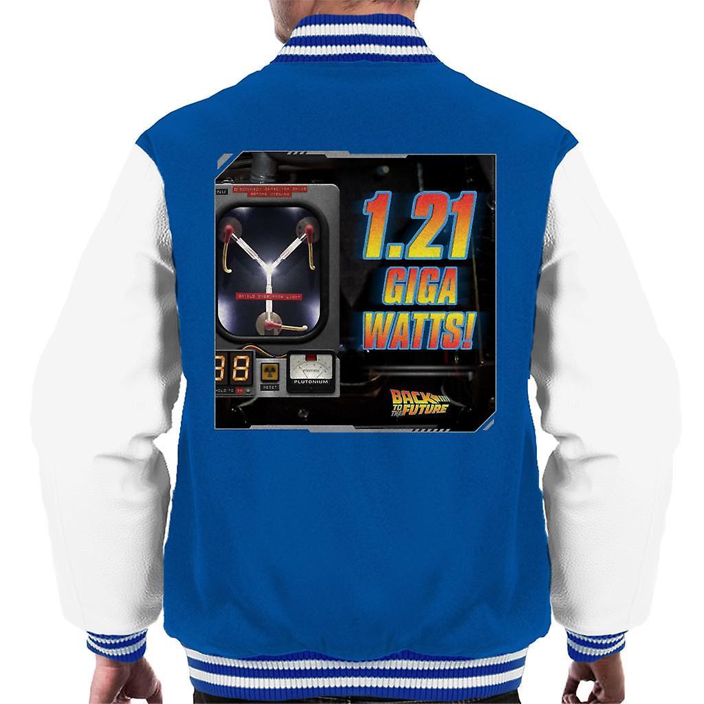 Back to the Future 121 Gigawatts Men's Varsity Jacket Royal/White Large