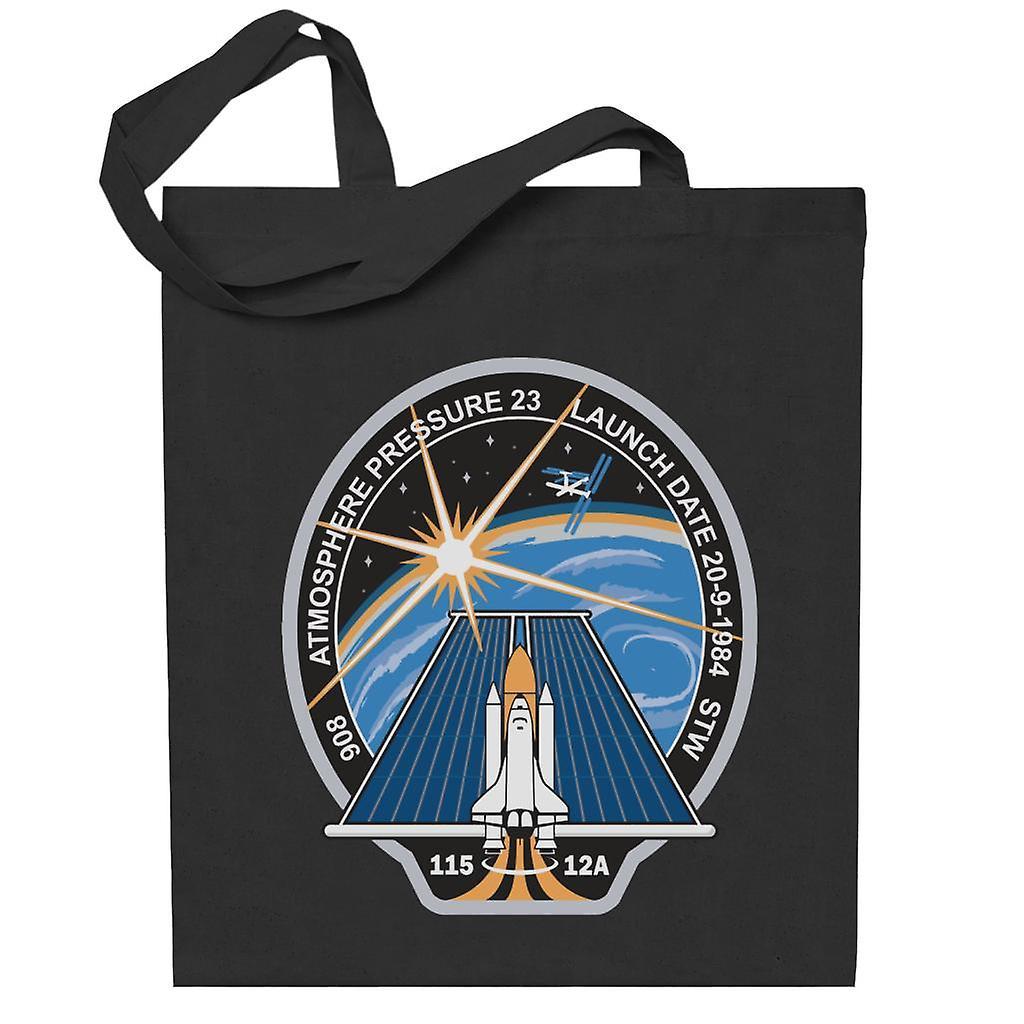 NASA STS 115 Space Shuttle Atlantis Mission Patch Totebag Black 38 x 42 cm