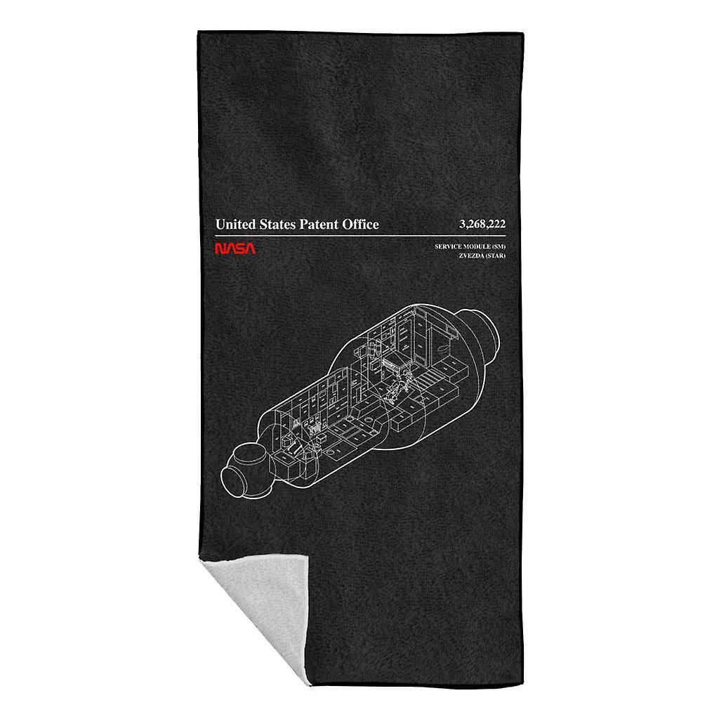 NASA Russian Service Module Blueprint Beach Towel Black 70 x 140cm