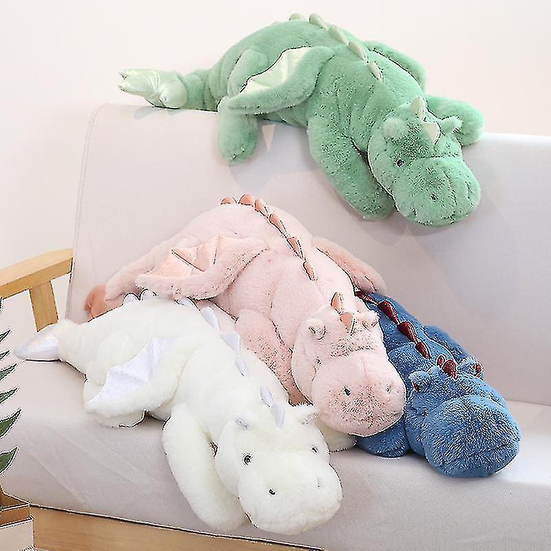 Yuheng 90cm Flying Dragon Plush Toy Fluffy Hair Pterosaur Dragon Soft Stuffed Animal Doll Pillow Gift for Kids  TA Blue