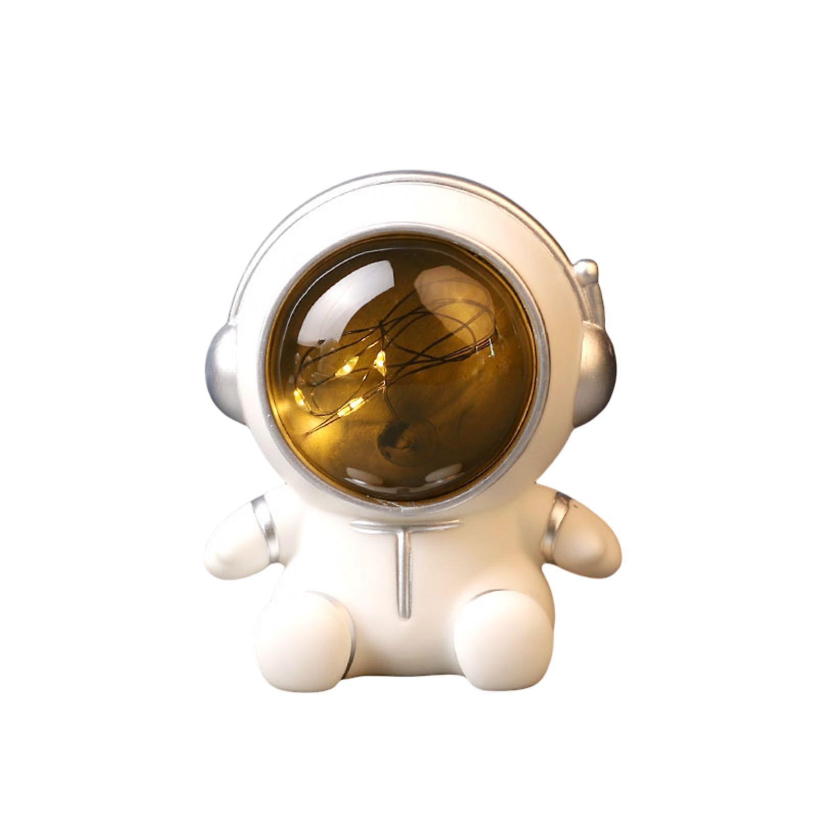 Remorui Astronaut Piggy Bank Spaceman Night Light Dual Use Saving Pot Ornament Large Capacity Boys Girls Piggy Bank Money Box White S