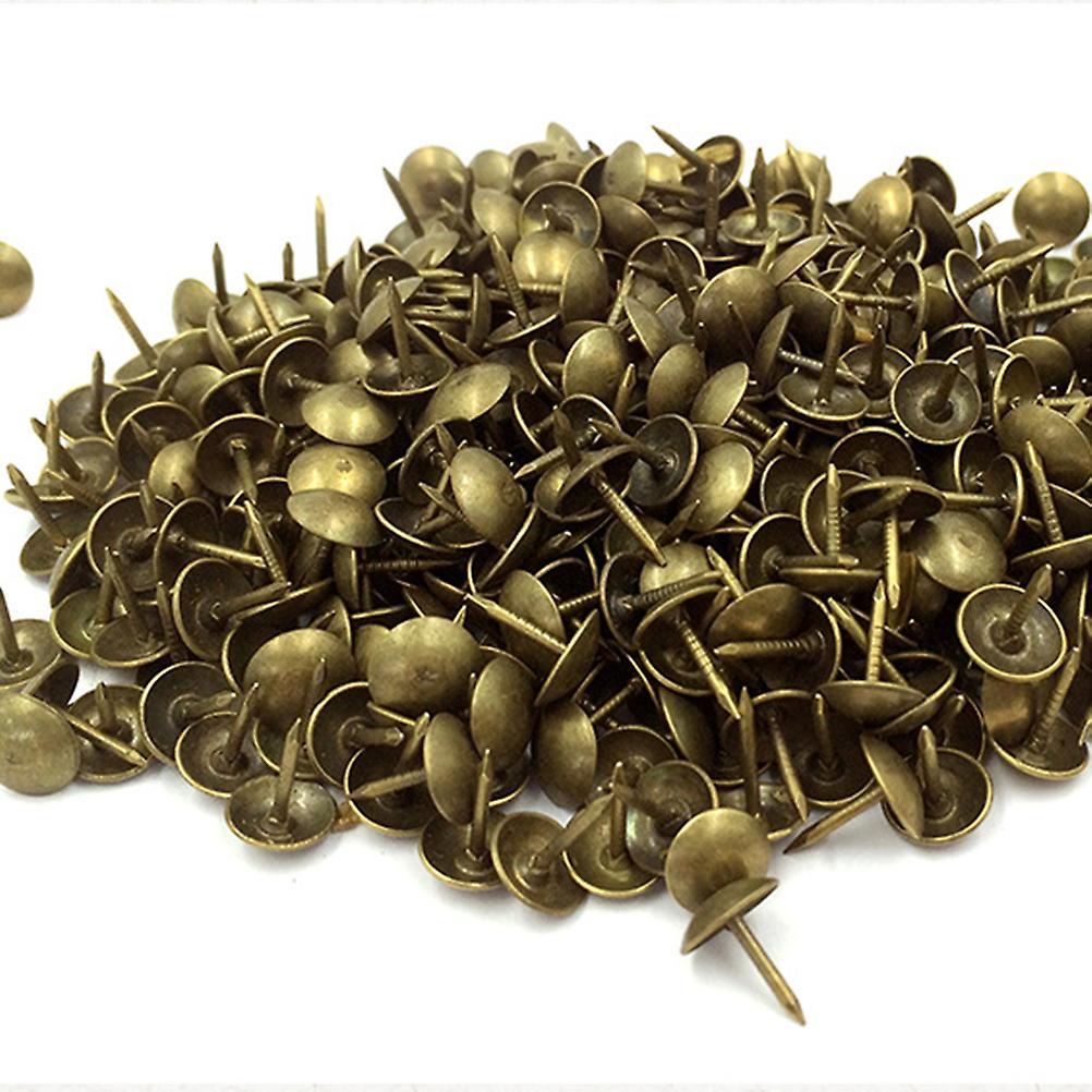 Tinksky 100 Pcs Furniture Tacks Round Tack Antique Nail Round Brass Nail Brass Tack