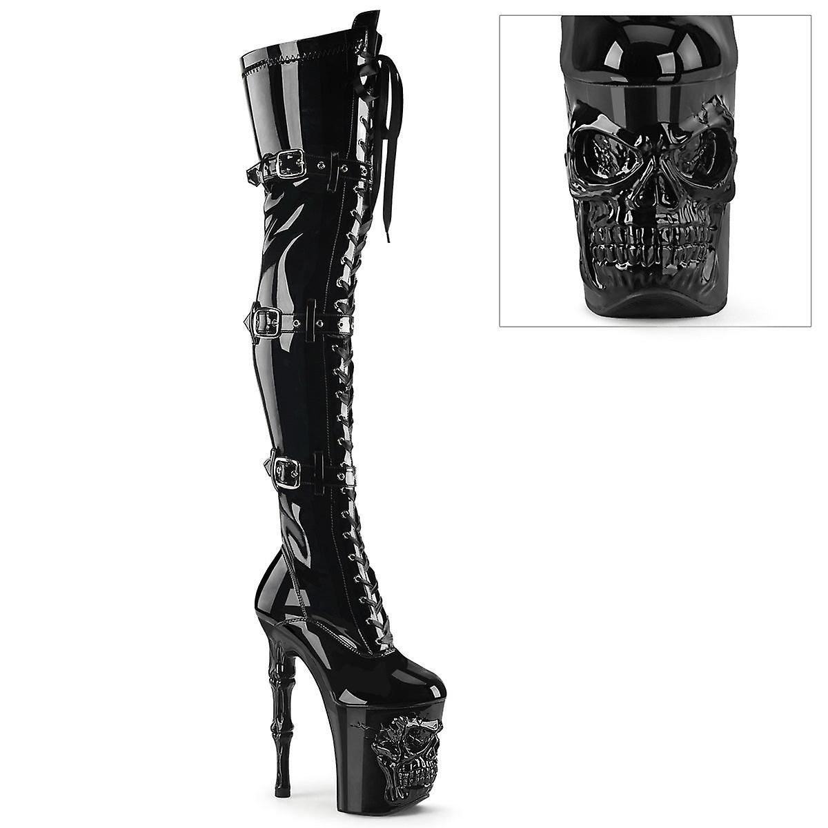 Pleaser  boots rapture-3028 blk str. pat/blk Uk 5/eu 38/us 8