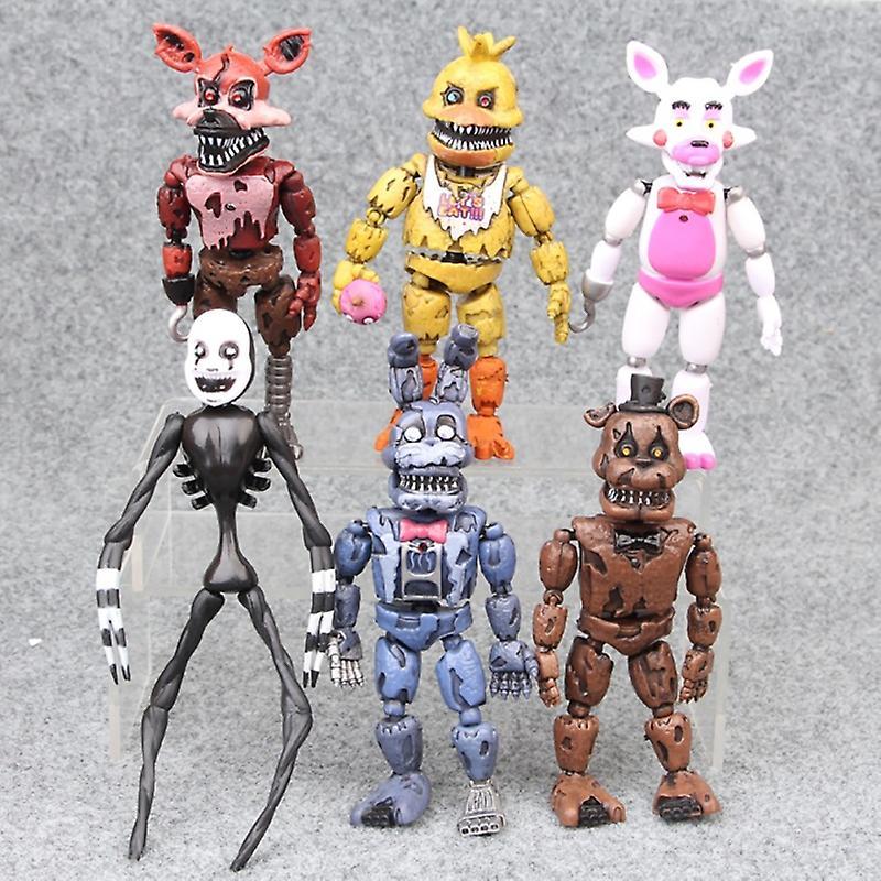 Fisheraw Five Nights Action Figures LED Detachable Kids Doll Toy Gift Black