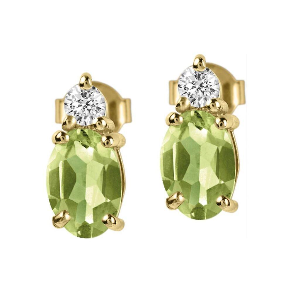 Jacques Lemans - Studs sterling silver plated with peridot - SE-O113G