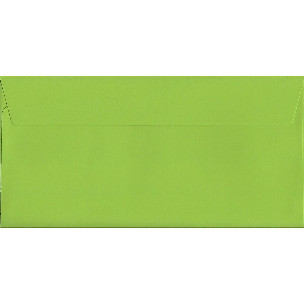 ColorSono Lime Green Peel/Seal DL+ Coloured Green Envelopes. 120gsm Luxury FSC Certified Paper. 114mm x 229mm. Wallet Style Envelope. 100