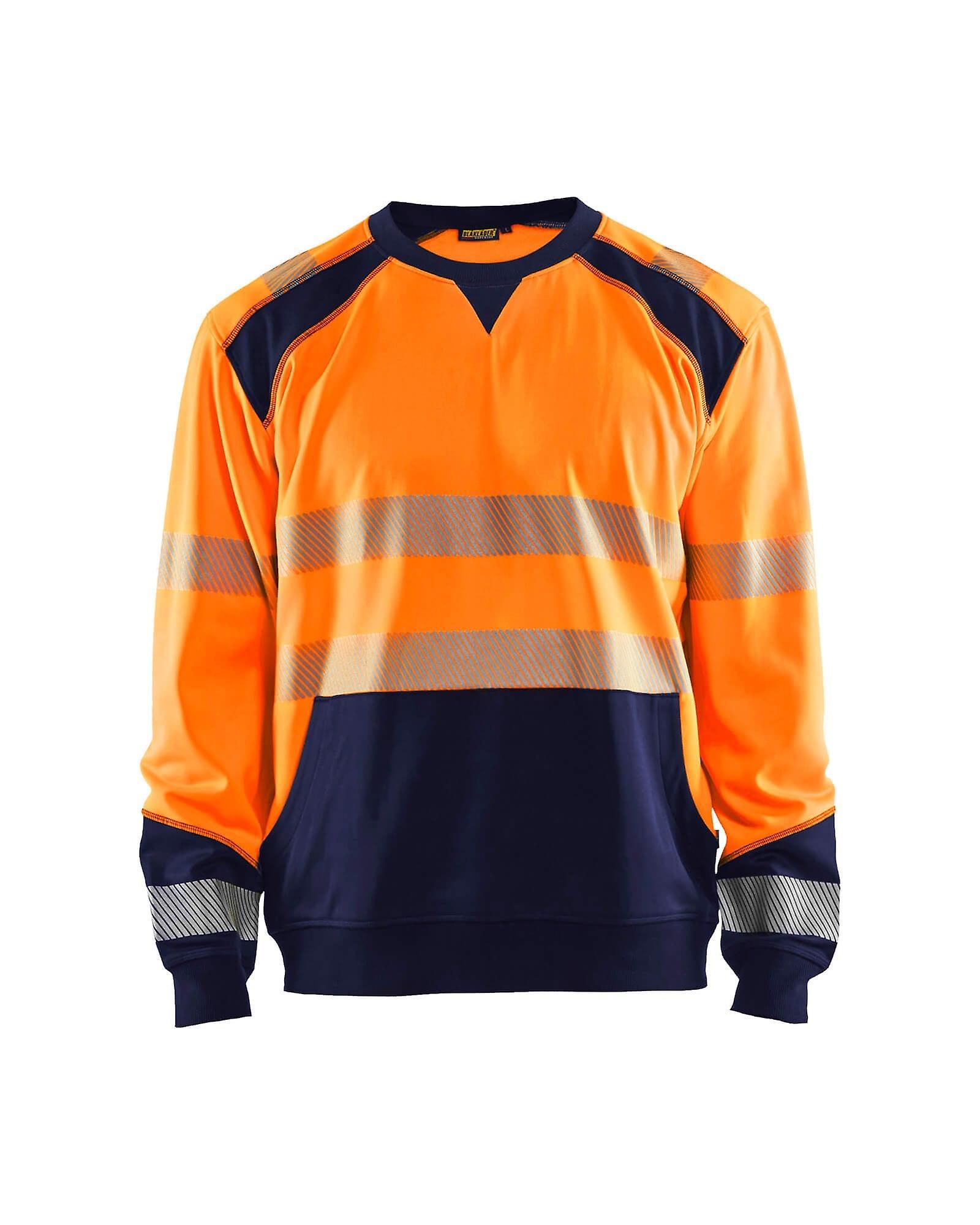 Blaklader 3541 hi-vis work sweatshirt - mens (35412528) Orange/navy blue 4xl