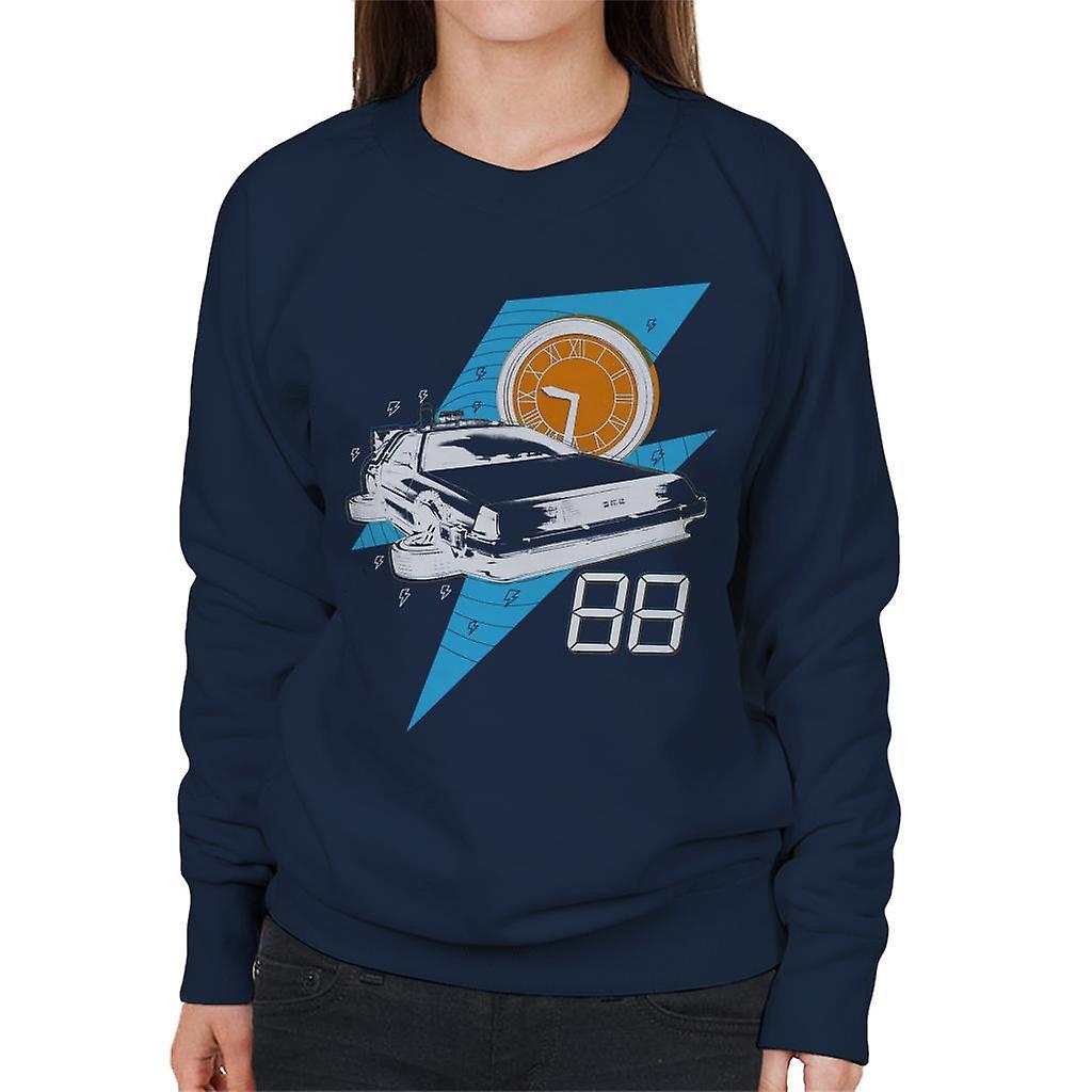 Back to the Future Delorean 88 Miles Per Hour Women's Sweatshirt Navy Blue XX-Large