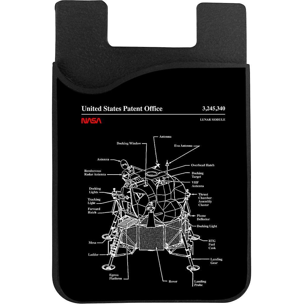 NASA Lunar Module Blueprint Phone Card Holder Black 5.5cm x 8.5cm