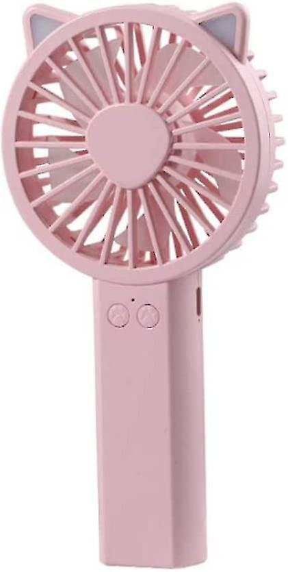 Tianzun 1pc Mini Handheld Fans Portable Cat Ears 1200mah Usb Rechargeable Fan With 3 Speeds For Office Travel