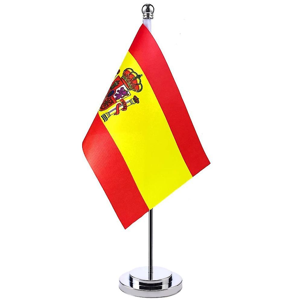 Scitoo 14x21cm Office Desk Small Spain Country Banner Meeting Room Boardroom Table Standing Pole The Spanish National Flag