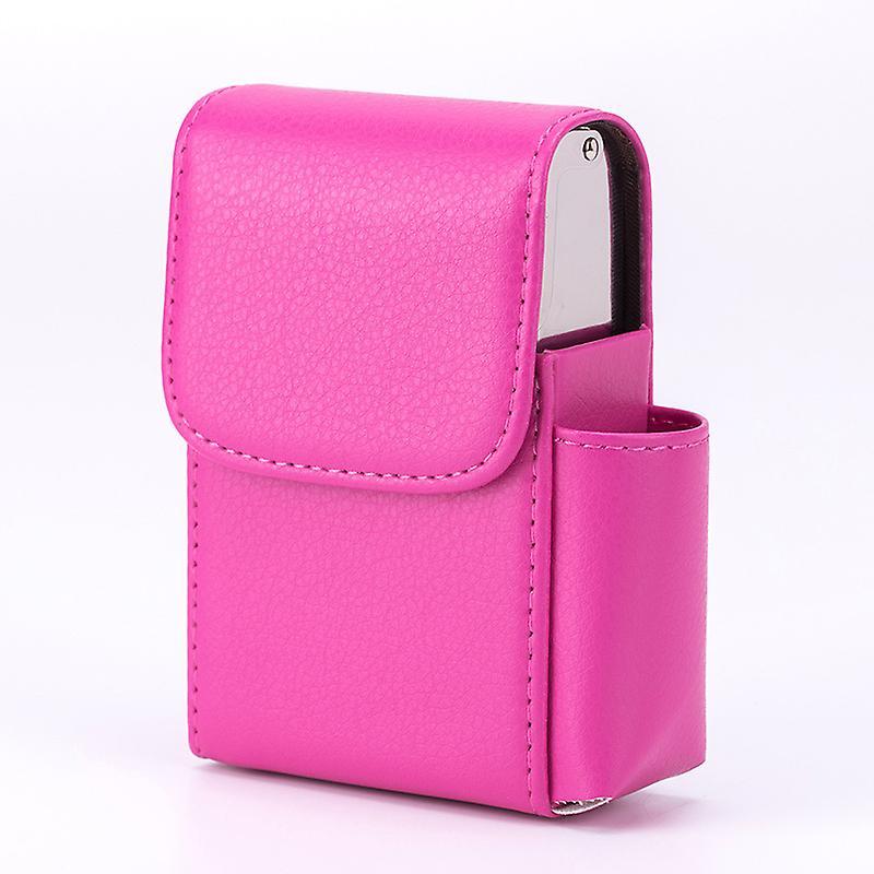 FLARUT Pu Leather Cigarette Box Case Stainless Steel Cigarette Case With Lighter Holder Y-3