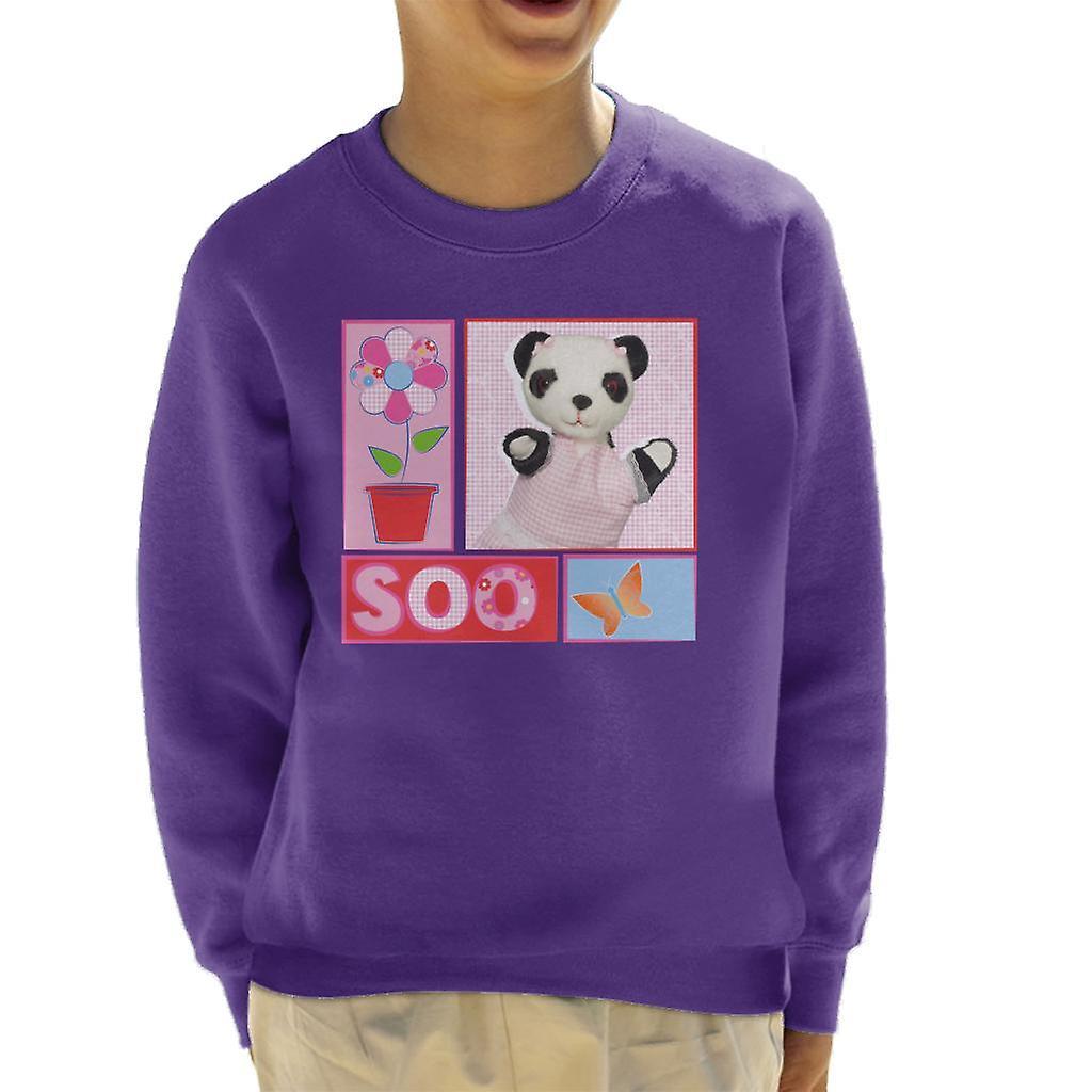 Sooty Soo Retro Floral Kid's Sweatshirt Purple X-Small (3-4 yrs)