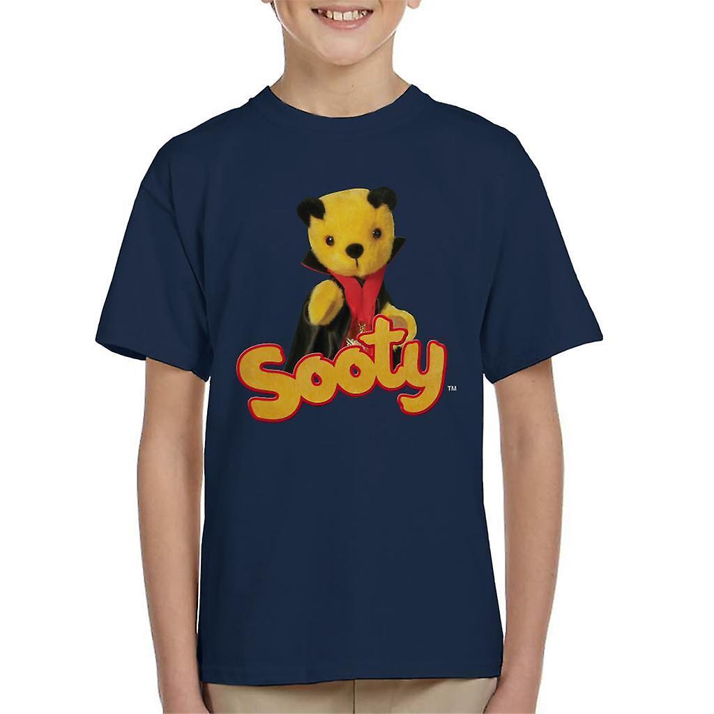 Sooty Halloween Vampire Kid's T-Shirt Navy Blue Large (9-11 yrs)