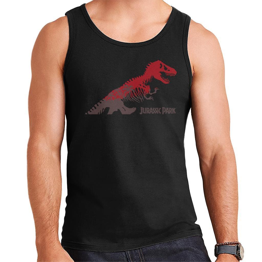 Jurassic Park T Rex Red Skeleton Silhouette Men's Vest Black Medium