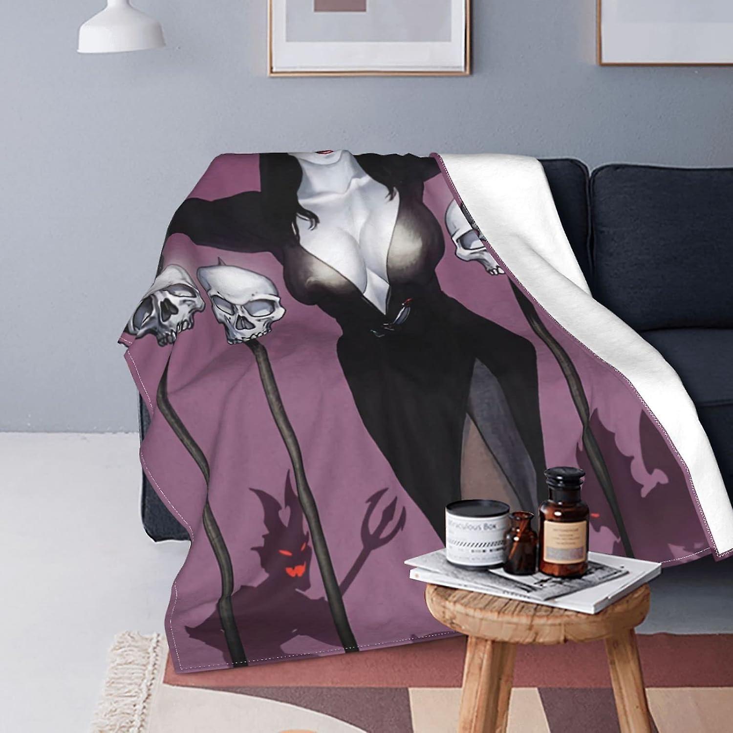 Kerota Mistress Elvira of The Dark Blanket Ultra Soft Flannel Fleece Throw Blanket ABD27452 50x40in 125x100cm